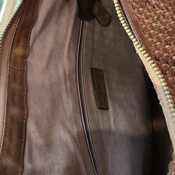 Frye Brown Leather‎ and Woven Shoulder Bag - Picture 5 of 7
